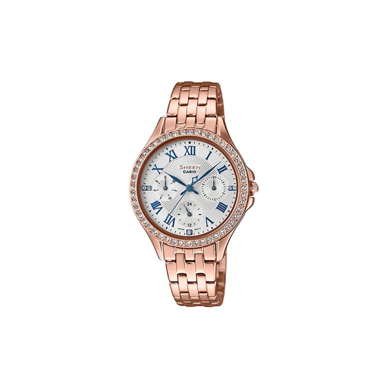 

Casio CASIOSHEEN series, simple, fashionable and casual, quartz movement, stainless steel strap, Japanese and Korean watch, women s SHE-3062PG-7A серебряный