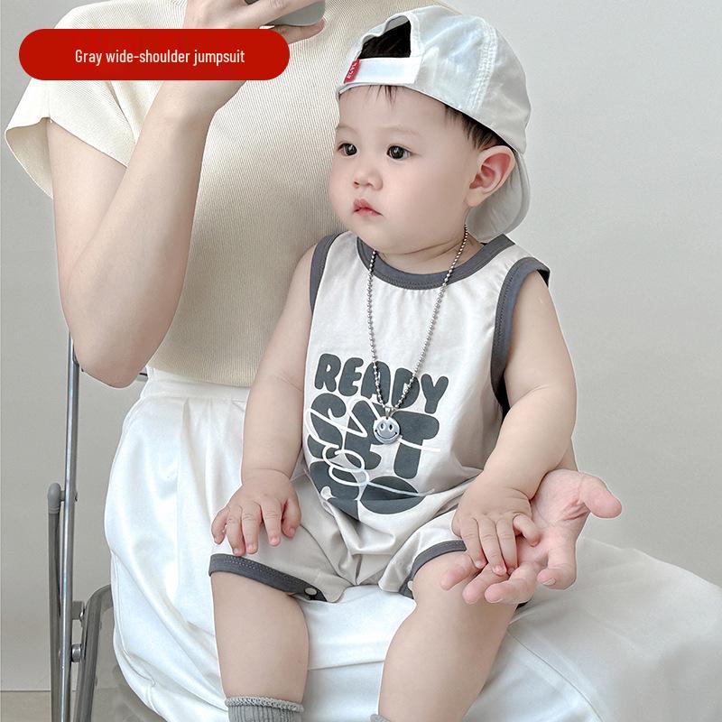 Breathable Cotton Newborn Sleeveless Romper Size 73