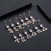 Zircon Belly Button Ring - Twelve Constellations Design