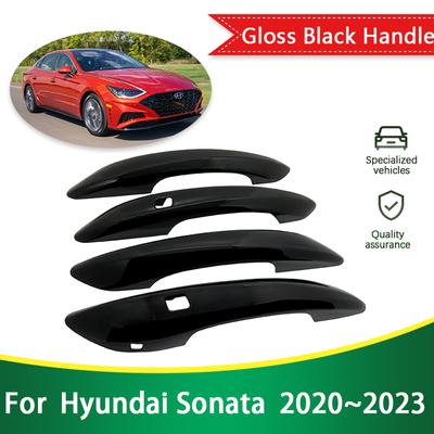 Dla Hyundai Sonata 8 DN8   2022 2023 Błyszczące Czarne Zewnętrzne Pokrycie Klamki Drzwi Listwa Stylizacja Samochodu Akcesoria Ochronne