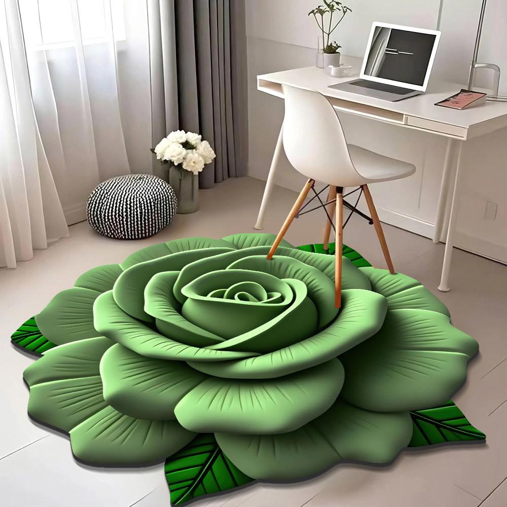 Soggiorno casa 3d tridimensionale tappetino da pavimento fiore tappetino da pavimento velluto cristallo tappeto rotondo casa petali di peonia speciale tappetino a forma