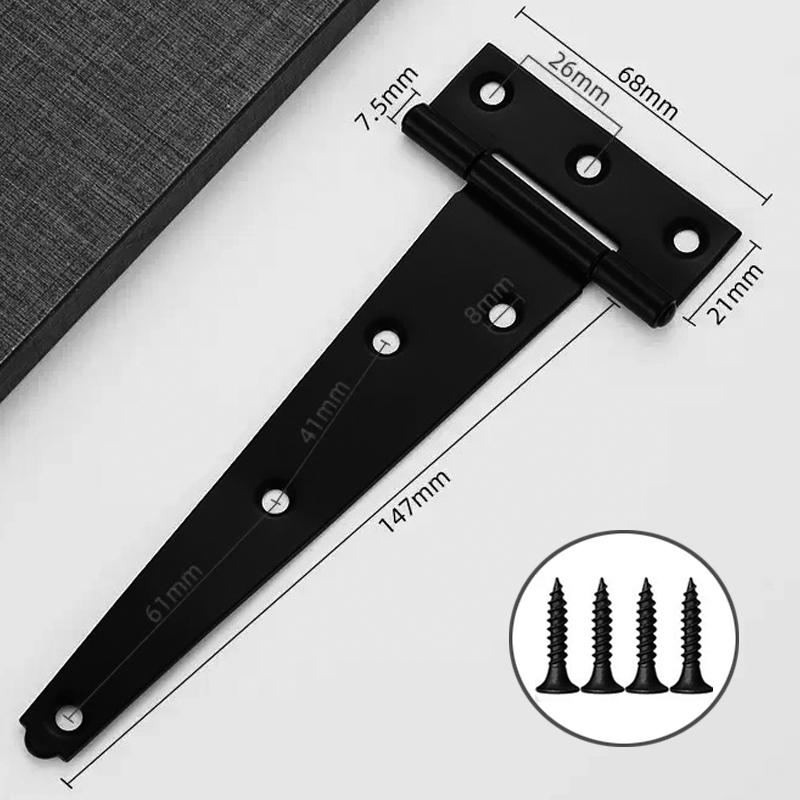 Heavy Duty Door Hinge Extended T-Shape Reinforced Bearing Hinge Rotat 270 Furniture Adjustable Mounting Hardware For Wood Gate