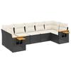 VidaXL Garden Lounge Set with Cushions 7 Pcs, Patio Sofas, Patio Furniture Set, Outdoor Furniture, Black 3227106