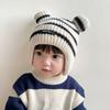 Knitted Ear Protection Hat Stripe Beanie Hat New Knitted Cap  Kids