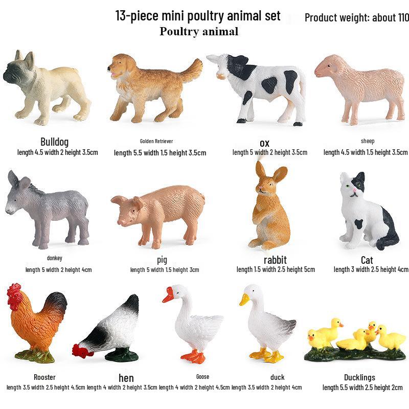 Realistic Farm Animal Models: Big Yellow Duck, Rooster, Turkey, Goose, and Swan