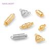 18K Gold Plated Heart Magnet Clasps Charms Brass Metal Magnetic Connector For Bracelet Necklace Making DIY Accessories Wholesale