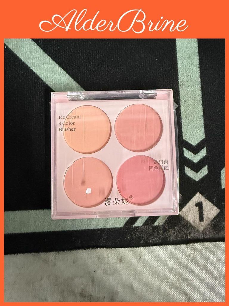 Quad Cream Summer Ice Blush Natural Nude Makeup Setting Powder Finish Affordable Atmospheric Vibe