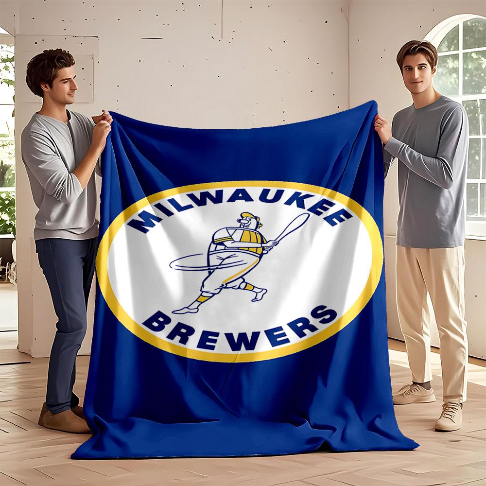 Milwaukee Brewers Logo Blanket Print Blanket Soft and Cozy Perfect for the Living Room Bed Sofa or a Nap,gift