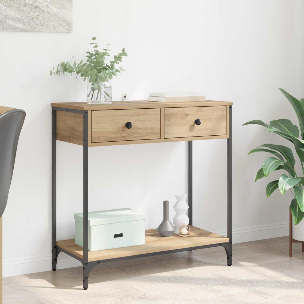 Artisan Oak Console Table 75 X 34.5 X 75 Cm Particleboard