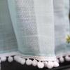 Light Blue Window Curtain in Soft Blue Durability Polyester for Kitchens and Cafe Elegant and Airflow Cafe Drapery