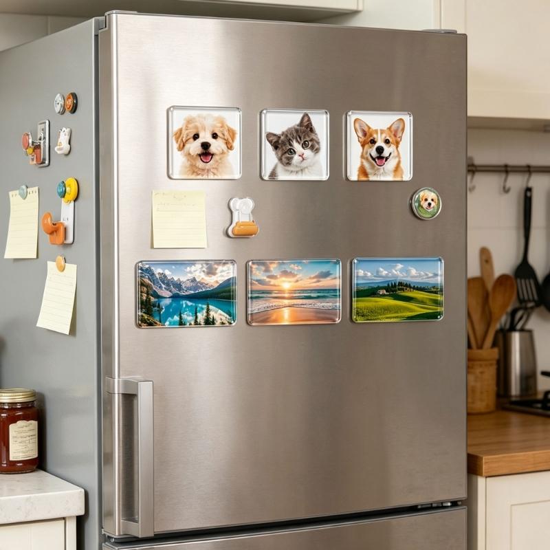 25-teiliges magnetisches Bilderrahmen-Set mit klarem Acryl-Panel, quadratische und rechteckige Foto-Magnete für Kühlschränke und Whiteboards