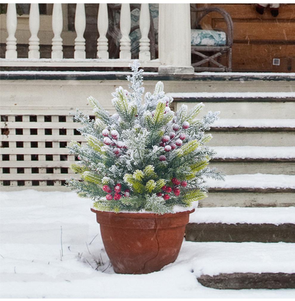 Cross-border Artificial Snow Berry Pine & Cypress Garden Decoration
