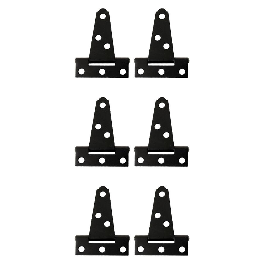 6 Pcs T-hinge Decor Carbon Steel Hinges Door Lock Accessory T-shaped Vintage Home Replacement Furniture Concealed Gate Supply