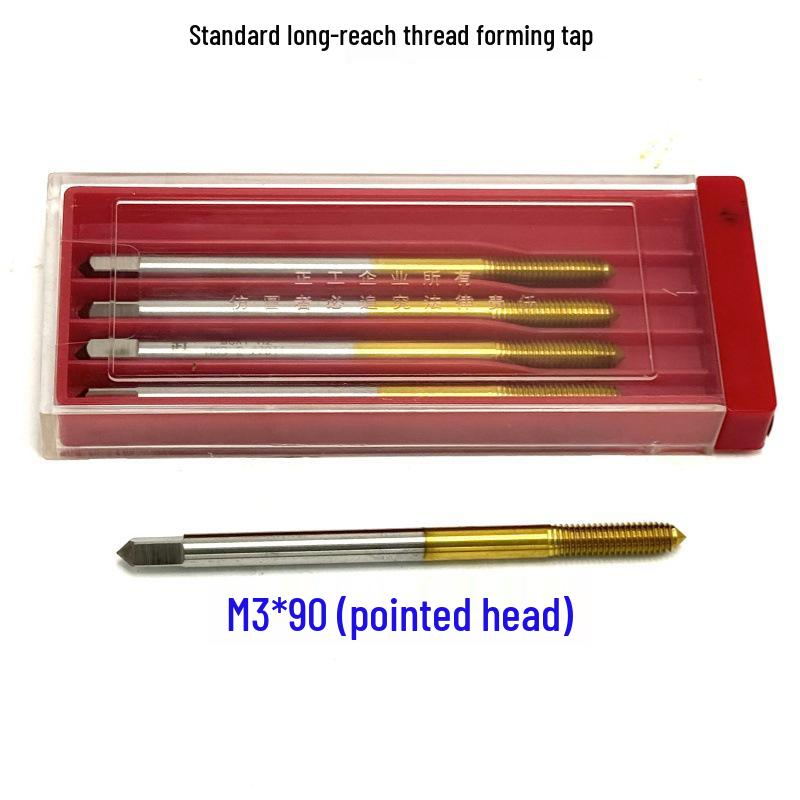 Titanium Plated Extrusion Tap Set: M2-M12, Lengths 90-200