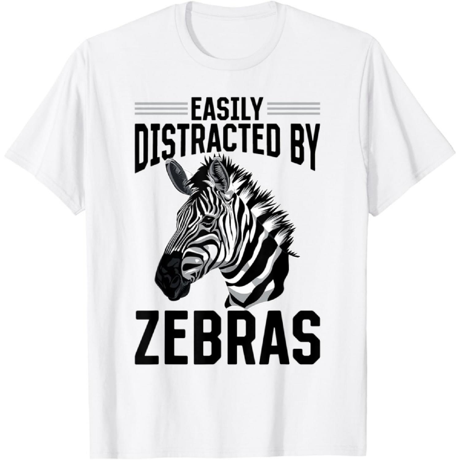 Funny Zebra Animal Easily Distracted By Zebras T-Shirt XXXXXL белый