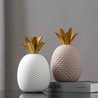 European Style Pineapple Shape Handicraft Decoration Simulation Fruit Stripe Statue Creative Cute Kids Room Home Decoration New