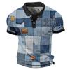 Trendy Geometric Pattern Short-Sleeve Polo Shirt, Stylish Men's Casual Top