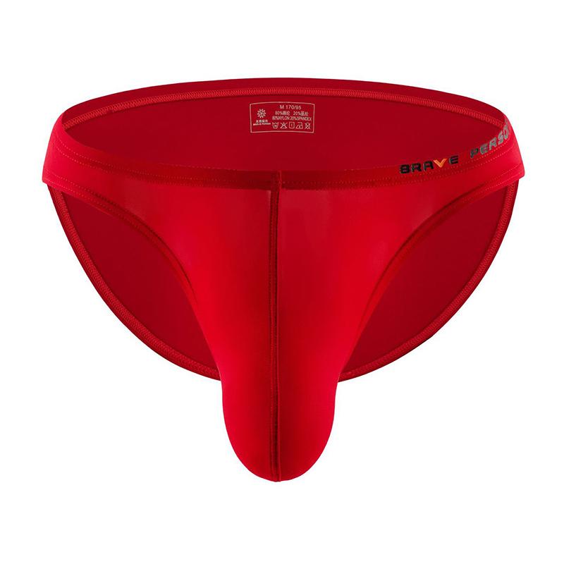 Men's Sexy Low-Rise Briefs Stylish Solid Color Comfort Underwear Breathable Body-Hugging Briefs