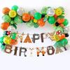 3pcs Safari Jungle Animals Birthday Banner Animals Theme Bunting Party Decorations Supplies Kids Baby Shower Party Favors