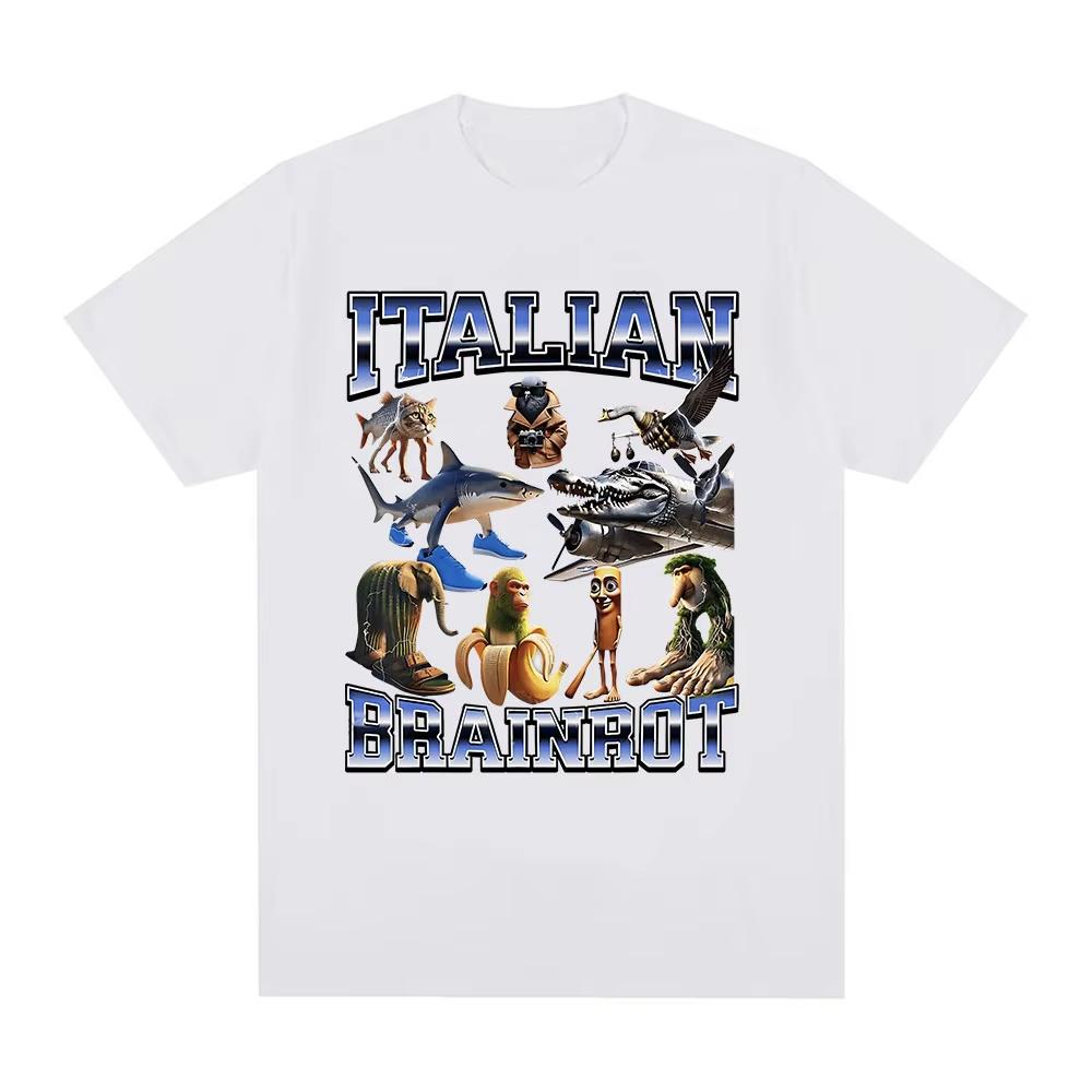 2025 new model Italian Brainrot Funny Tralalero TralalaTung Tung Tung Sahur Tshirt Men Women Fashion Vintage Tshirts Casual T