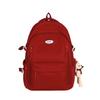 Schoolbag Summer New Backpack Women's Versatile Large-capacity Japanese Schoolbag High School College Student Backpack Solid Color Pendant Cloth Bag