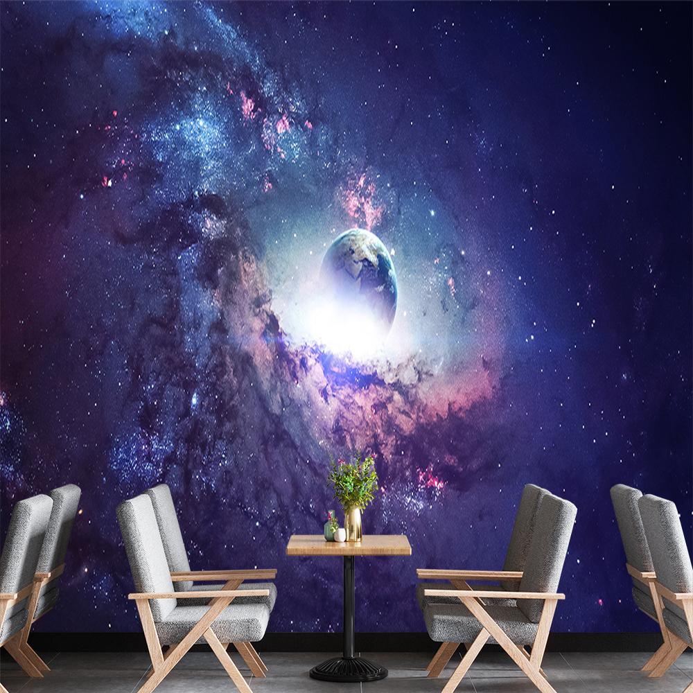 Universe Planet 3d Mural Starry Sky Wallpaper Outer Space Wall Mural For Kids Room Living Room Bedroom Wallpaper