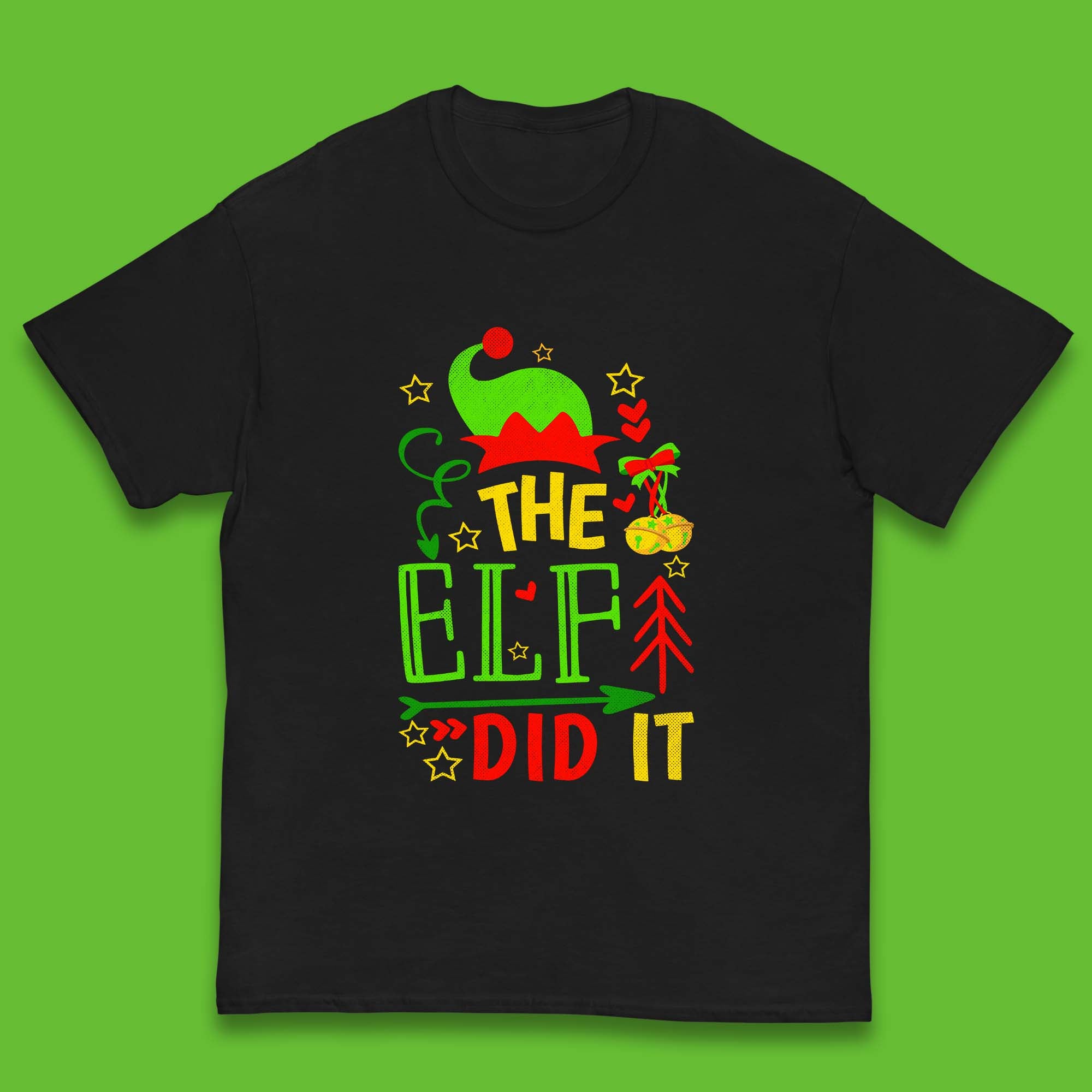 Christmas Elf Kids T Shirt The Elf Did It Funny Christmas Top 160