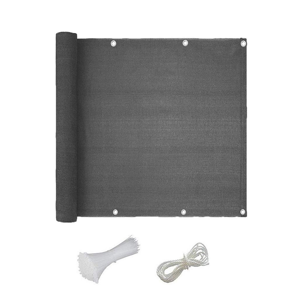 Sun Shade Cloth with 24 Cable Tie Rope Breathable Shade Sail for Outdoor Garden Patio Backyard Black