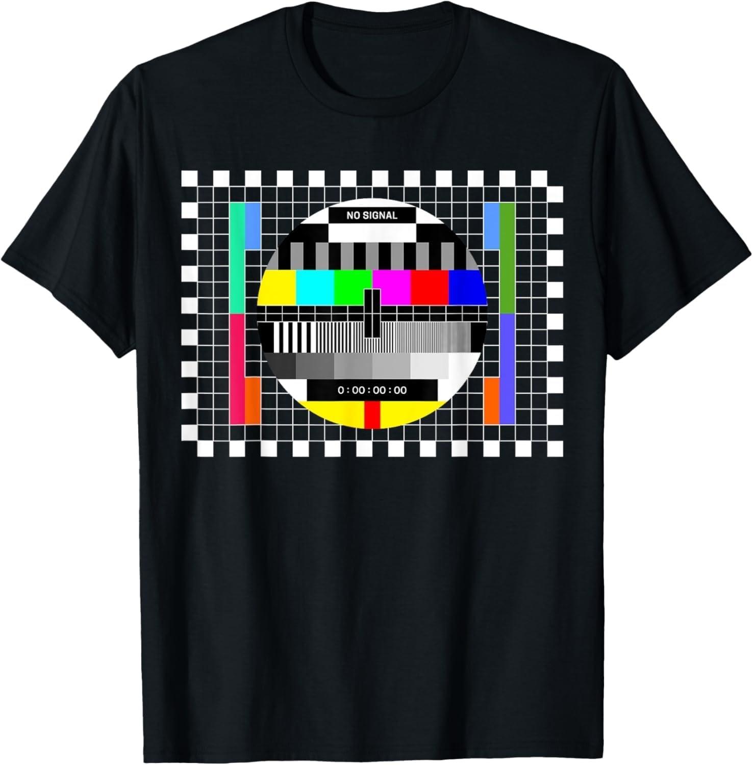 iFreya Retro Vintage TV Test Card Graphic Men Women Y2K Funny T-Shirt XXXXXL чёрный