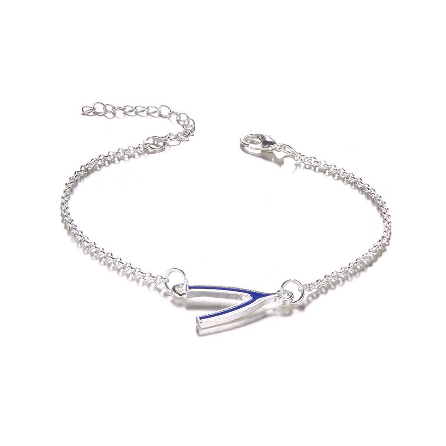 Pulseira Estilosa e Simples de Osso de Desejo Pulseira em Forma de V de Temperamento Joia