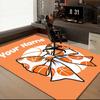 1PC Custom Name Basketball Bow Theme Floor Mat Ideal for Living Room, Game Rooms, Office, Bedroom,Floor Mat Playful Design