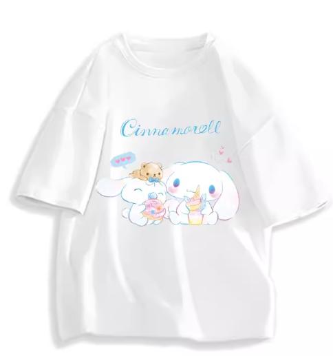 2026 New Fashion RoundNeck ShortSleeve TShirt Spring Summer Sanrio Cinnamoroll Women TShirt Cute Top Clothing