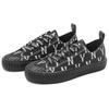MLB Playball Monogram Abrasion Resistant Breathable Low Top Canvas Shoes Unisex Black Sneakers 3ACVVM12N-50BKS