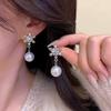 French Retro Geometric Pearl Earrings: Exaggerated, Fashionable, High-End Studs for Women