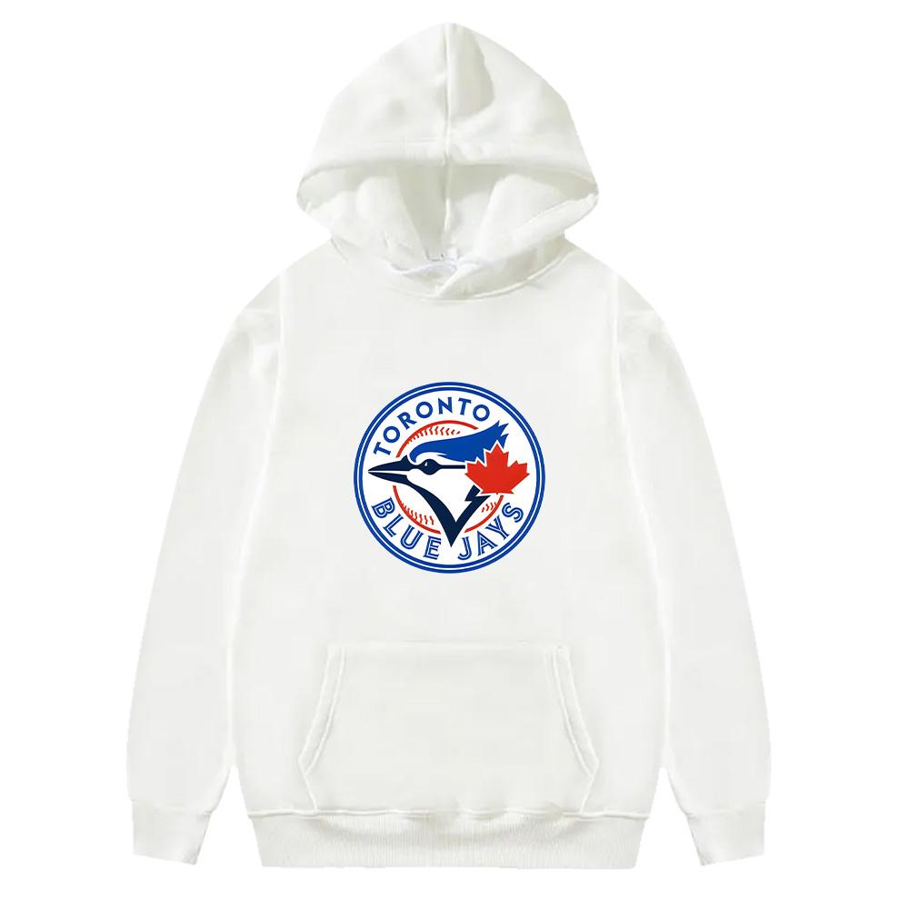 

Blue Jays Baseball Logo Hoodies Fashion Sweatshirts Autumn Winter Hooded Pullover Loose High Street Sportswear Clothes M білий