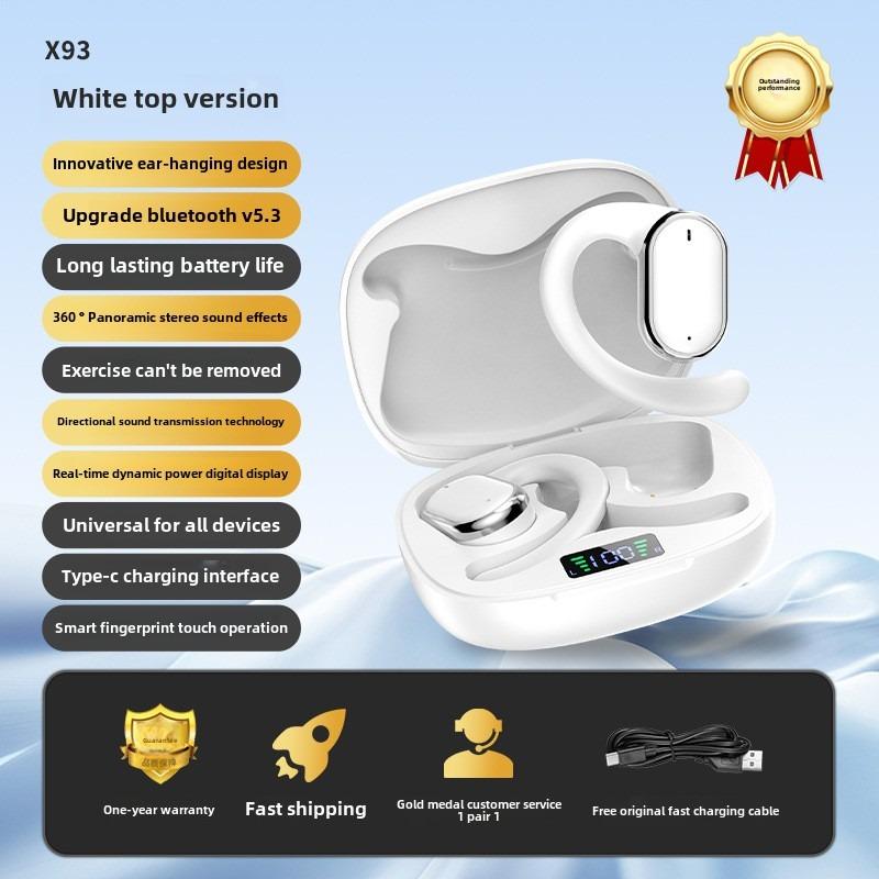 X93 hanging ear cross-border new high sound quality comfortable wear Bluetooth 5.3 intelligent digital display long life private