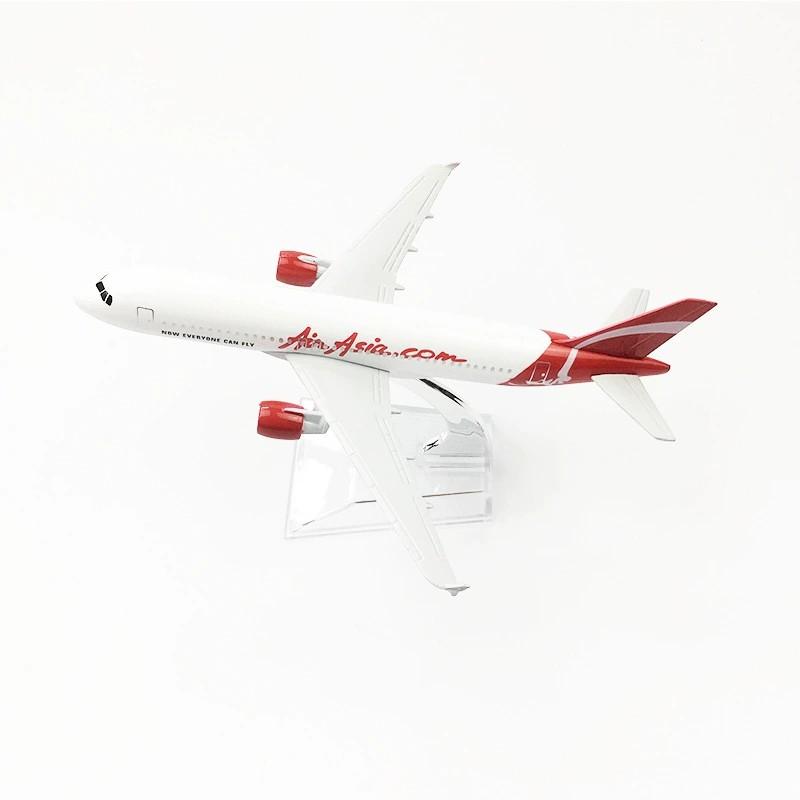 Airplane Kit Metal 320 Air Asian White 16CM A320 Diecast Aircraft Model Plane Toys (with Stand) Aviation Display Gifts