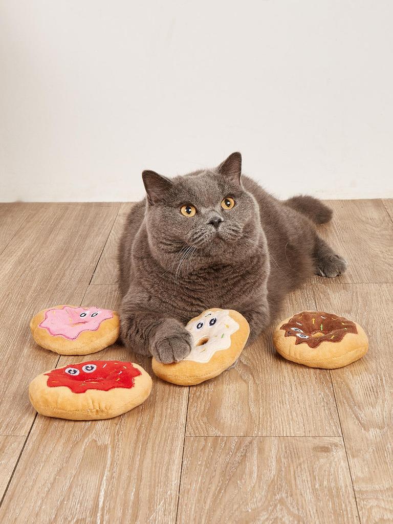 Durable Donut Dog Toy with Squeaker - Bite-Resistant and Entertaining
