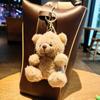 Cute Bear Cartoon Keychain Curly Plush Sitting Doll Small Toy Bear Girl Bag Pendant Diy Wedding Gift 4 Color