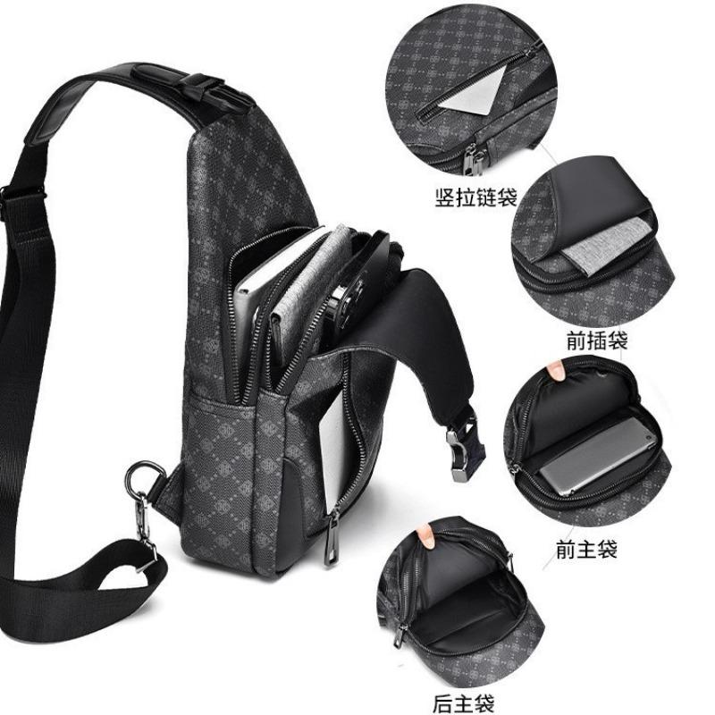 Bedruckte Umhängetasche spritzwassergeschützt lässige Umhängetasche für Arbeit Pendeln Business-Aktentasche multifunktionale Herren-Brusttasche