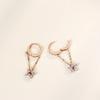 Temperament Tassel Chain Flower Ear Buckle Korean Version Exquisite Small Ins Style Fashionable Sweet Earrings Women