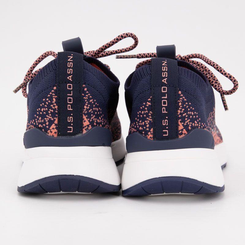 Baskets de sport souple à motif orange Femme US POLO