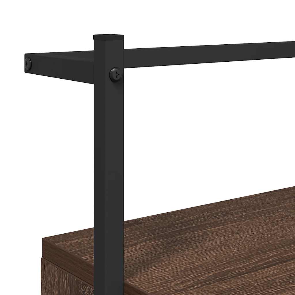 Wall Mounted Nightstand Brown Oak Look 35 x 30 x 51 cm Engineered Wood