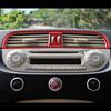 2pcs Red Carbon Fiber Car Center AC Vent Panel Sticker For Fiat 500 12 13 14 15