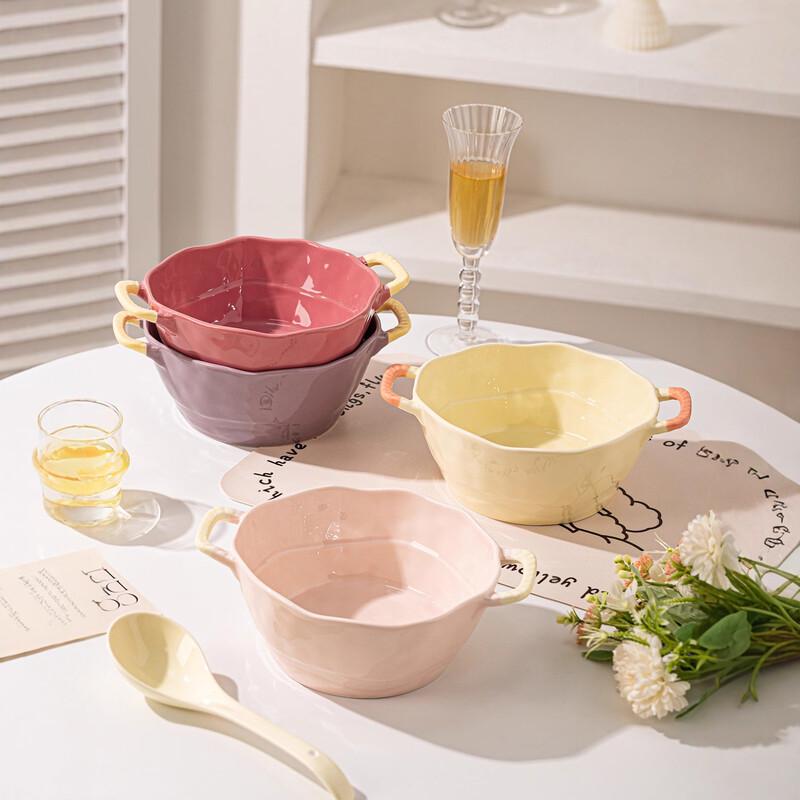 Fumaide Ceramic Double-Handled Soup Bowl Set