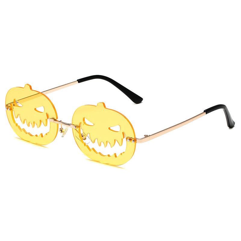 Halloween metal hollowed-out glasses personalized pumpkin party decoration props for festival shooting event