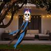 Spooky Festival Door Decor Day of The Dead Windsocks, Dia De Los Muertos Hanging Flag, Floral Props Skull Wind Socks with Flowing Tails for