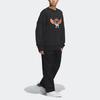Adidas Originals Cartoon Print Round Neck Sweatshirt Unisex Tops Black IP7548
