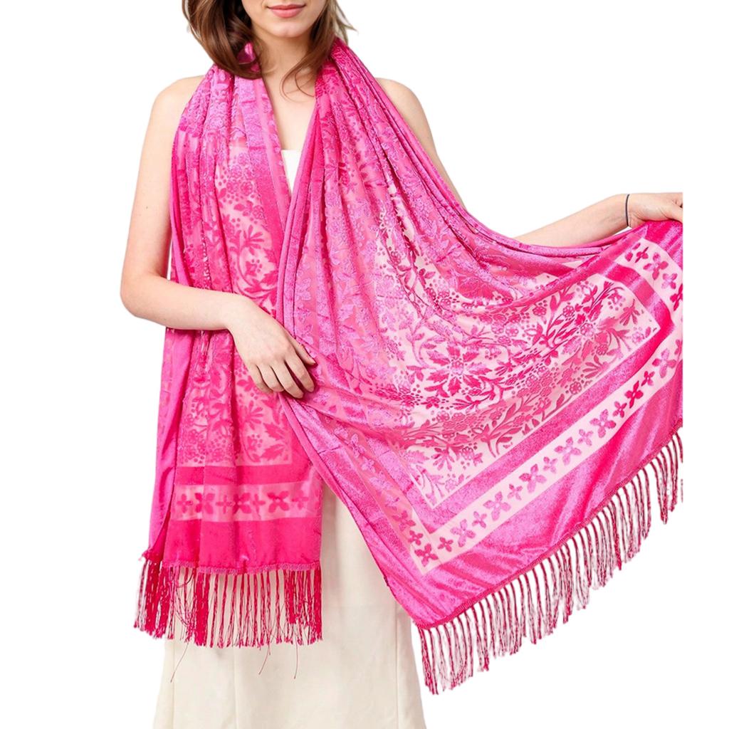 Châle Élégant pour Femme, Écharpe de Style Ethnique Légère pour Invitée de Mariage ou Demoiselle d'Honneur