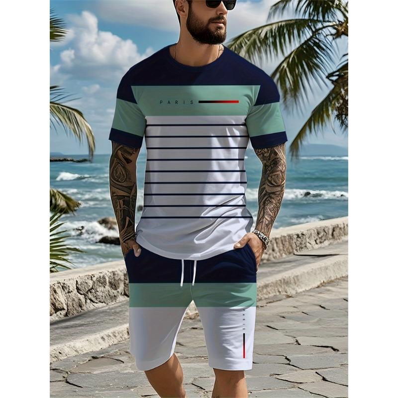 Summer New Arrival Men's Suit Stylish Hip-Hop Style Short-Sleeve Comfortable Fashion Wear Plus Size Athletic Quick-Dry Set